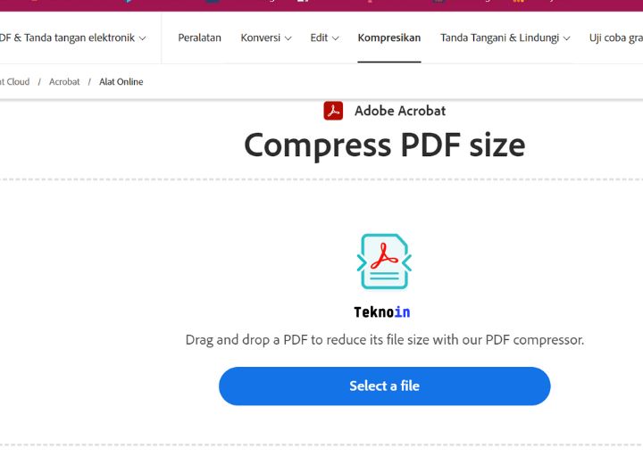 kompres file pdf di adobe