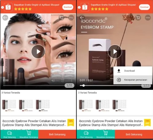 Download Video Shopee di Android