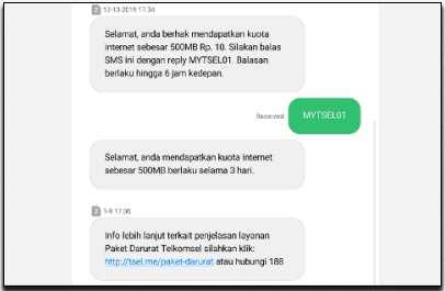 Aktivasi Pulsa Darurat Lewat SMS Telkomsel