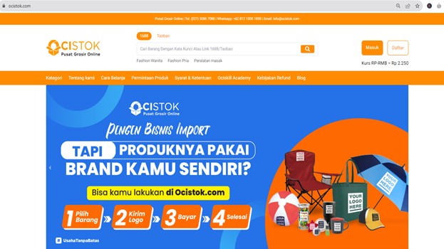 halaman website Ocistok