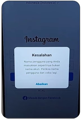 Cara Mengatasi Login Instagram Kesalahan Nama Pengguna